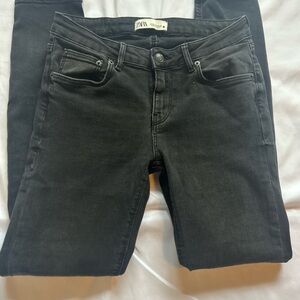 Zara Women's Washed Black Skinny Jeans